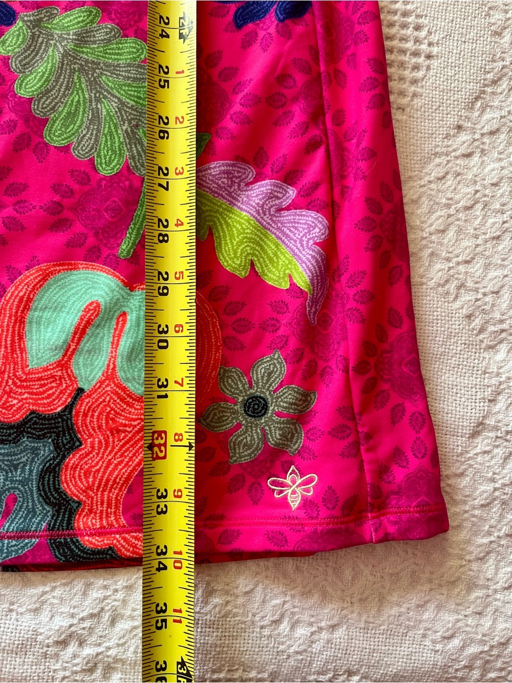 Johnny Was Hot Pink Floral Embroidered Mock-Neck Athletic Activewear Shift Dress - Picture 5 of 7